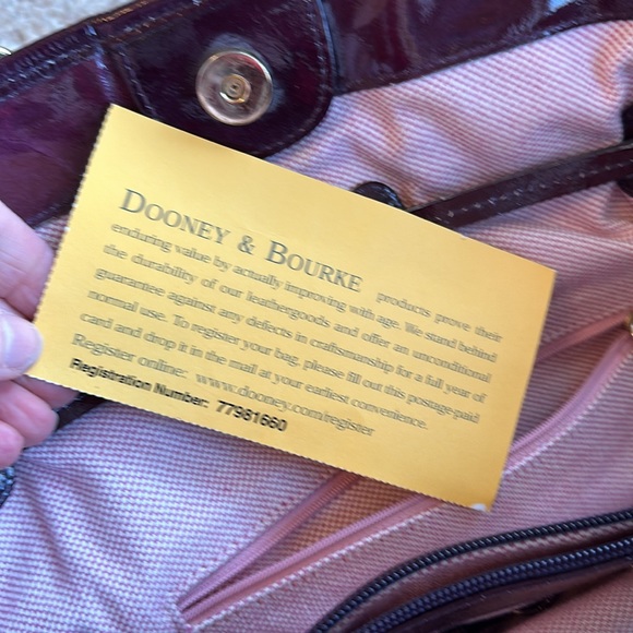 Plum patent Dooney and Burke tote - Picture 7 of 7